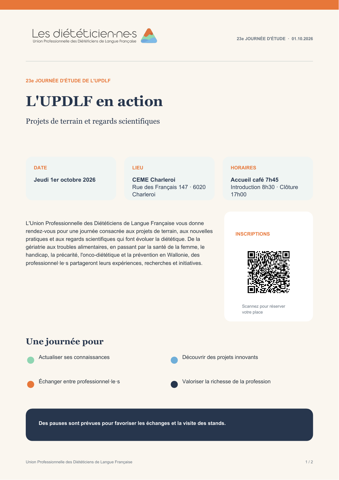 23e Journée d’étude de l’UPDLF Programme de la 23e Journée d’étude de l’UPDLF